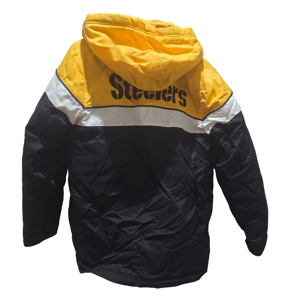 NFL Team Apparel Pittsburgh Steelers Youth Jacket Yellow Black Medium 10/12 Coat - Picture 5 of 8
